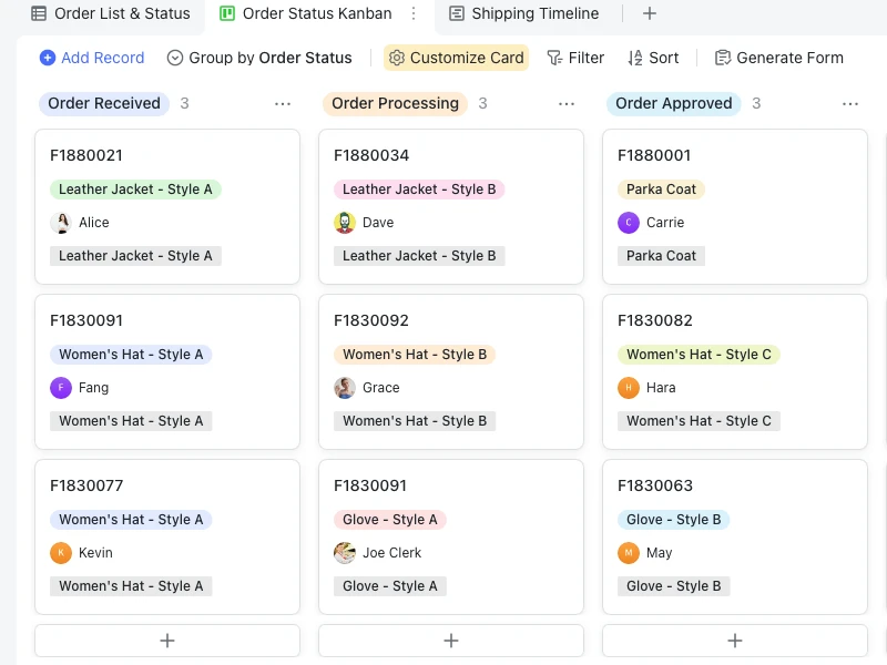 Template Quản lý Đơn hàng & Hàng tồn kho